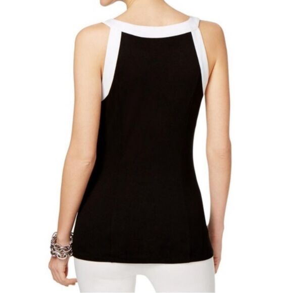 INC black and white color block cutout top size medium - Picture 3 of 8